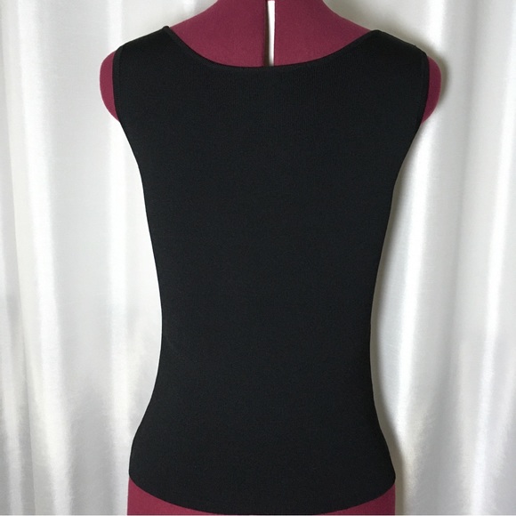 Joseph A Rhinestone Neckline Black Knit - Picture 2 of 8